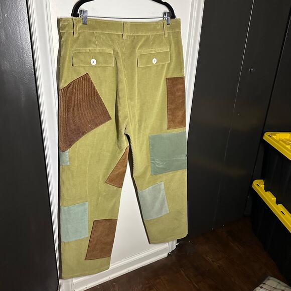 NEW The Elder Statesmen Men's Corduroy Patchwork Pleated Pants Size 36 - Picture 10 of 14